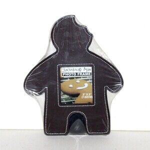 Gingerbread Man Photo Frame brown faux leather NEW Greenbrier